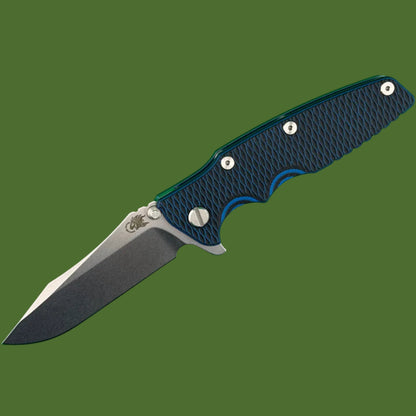 Hinderer Eklipse 3.5” Spearpoint Stonewash Blue Titanium Blue/Black G-10