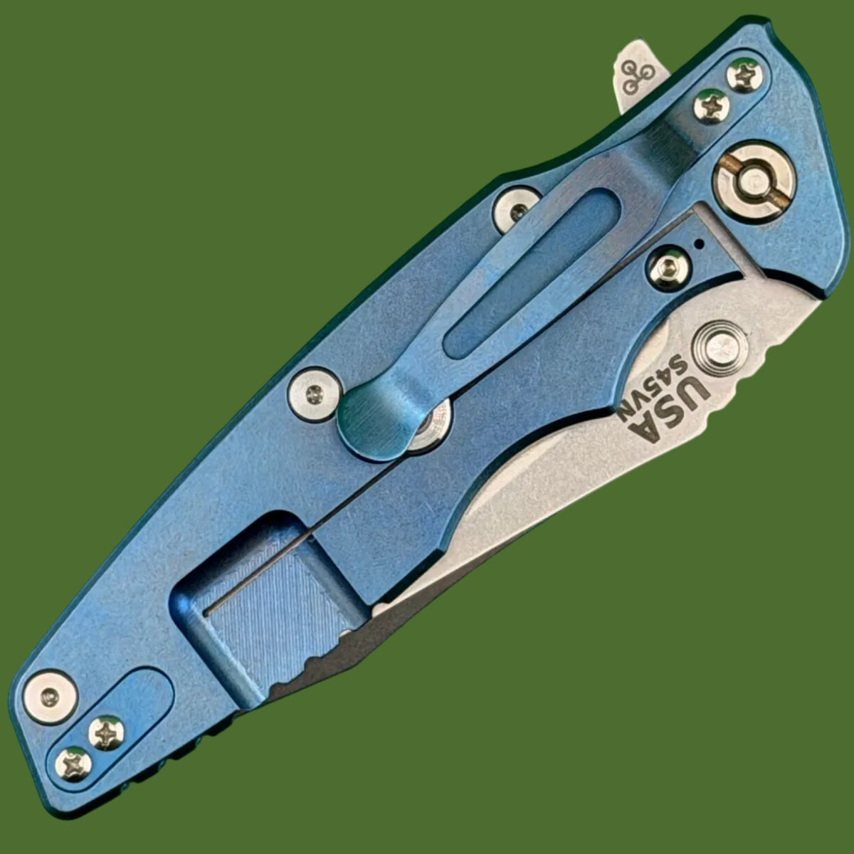 Hinderer Eklipse 3.5” Spearpoint Stonewash Blue Titanium Blue/Black G-10
