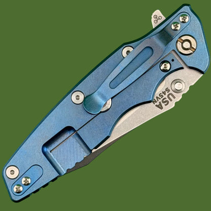 Hinderer Eklipse 3.5” Spearpoint Stonewash Blue Titanium Blue/Black G-10