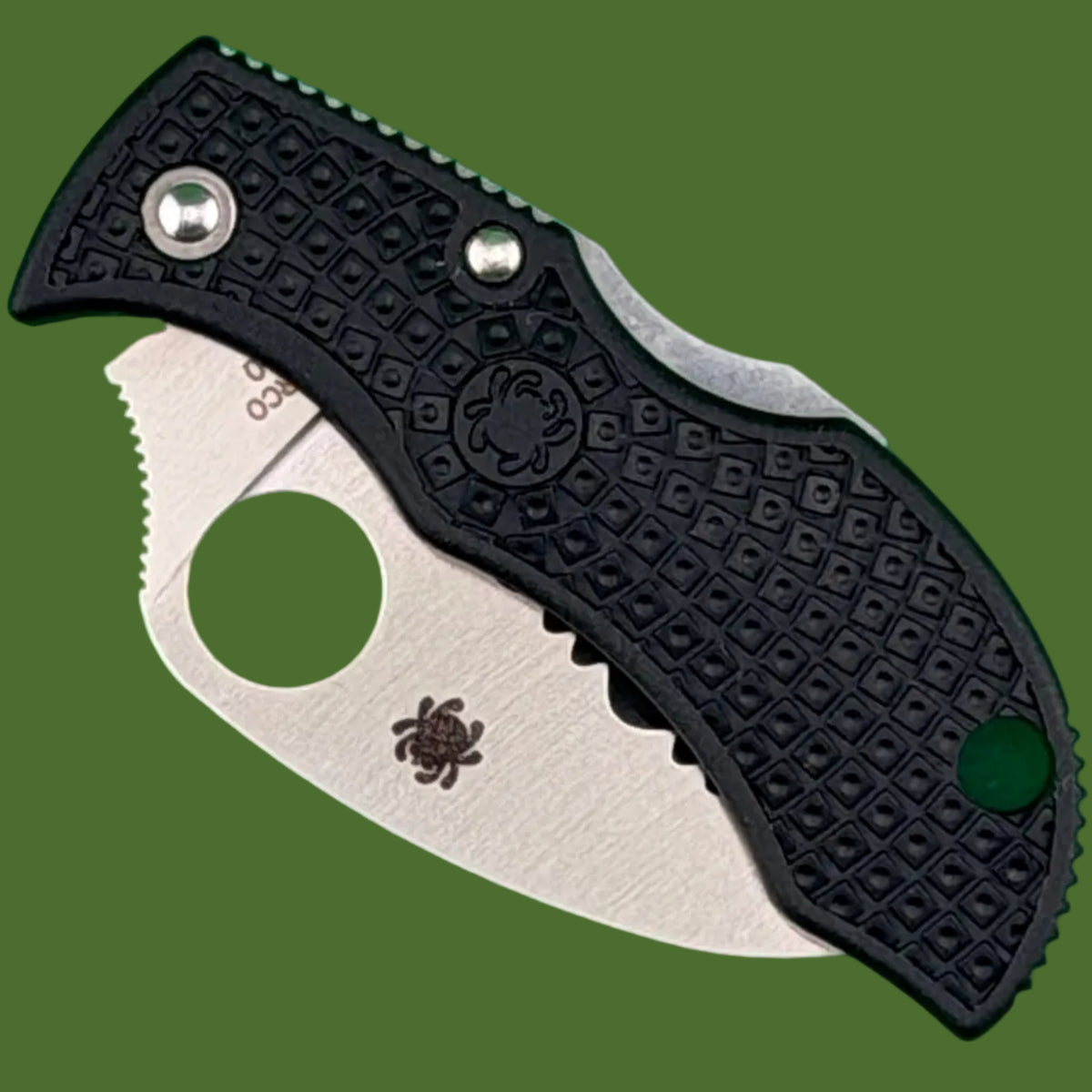 Spyderco Manbug Hawkbill Lockback Full Serrated Black MBKHBS