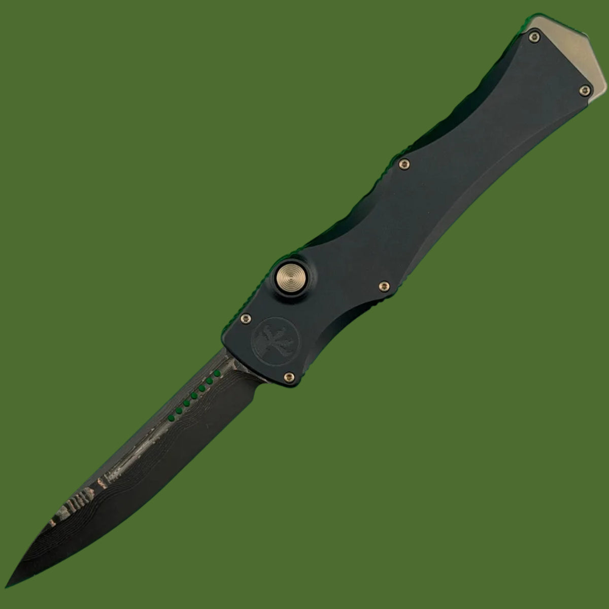 Microtech HALO IV Clip Point Marfione Select Coppermai Damascus Bronze Hardware 1150-16MS1