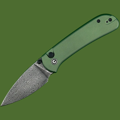 Civivi Qubit Button Lock Damascus Green Aluminum