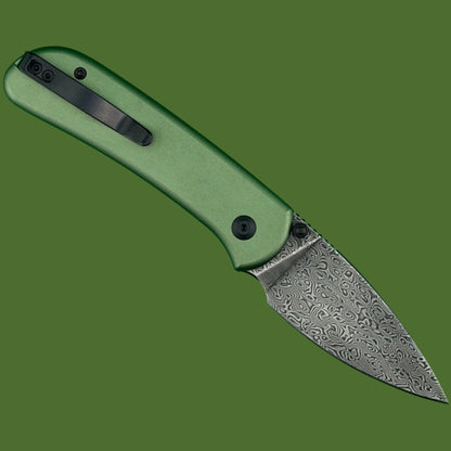 Civivi Qubit Button Lock Damascus Green Aluminum