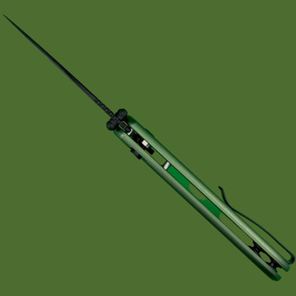 Civivi Qubit Button Lock Damascus Green Aluminum