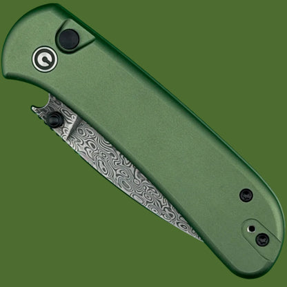 Civivi Qubit Button Lock Damascus Green Aluminum