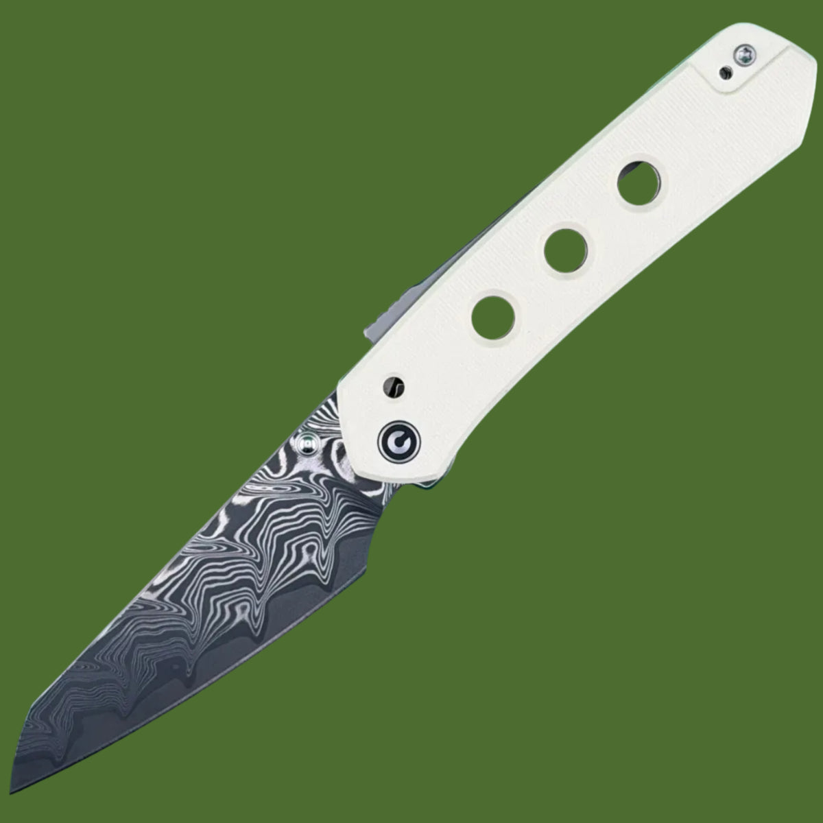 Civivi Vision FG Superlock Damascus Ivory G-10