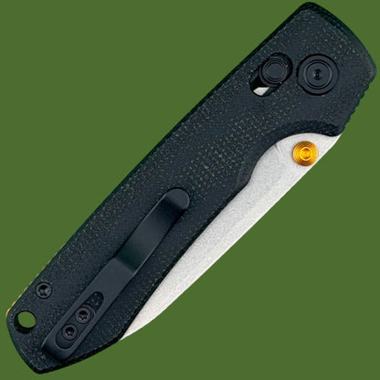 Vosteed Raccoon ModSwap Crossbar Lock (Black Micarta/Stonewash Blade)