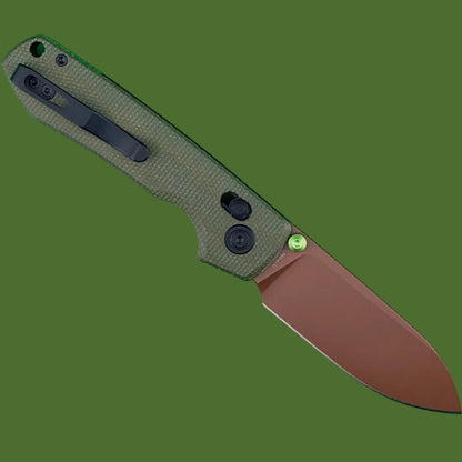 Vosteed Raccoon ModSwap Crossbar Lock (Green Micarta, Copper Dune Blade)