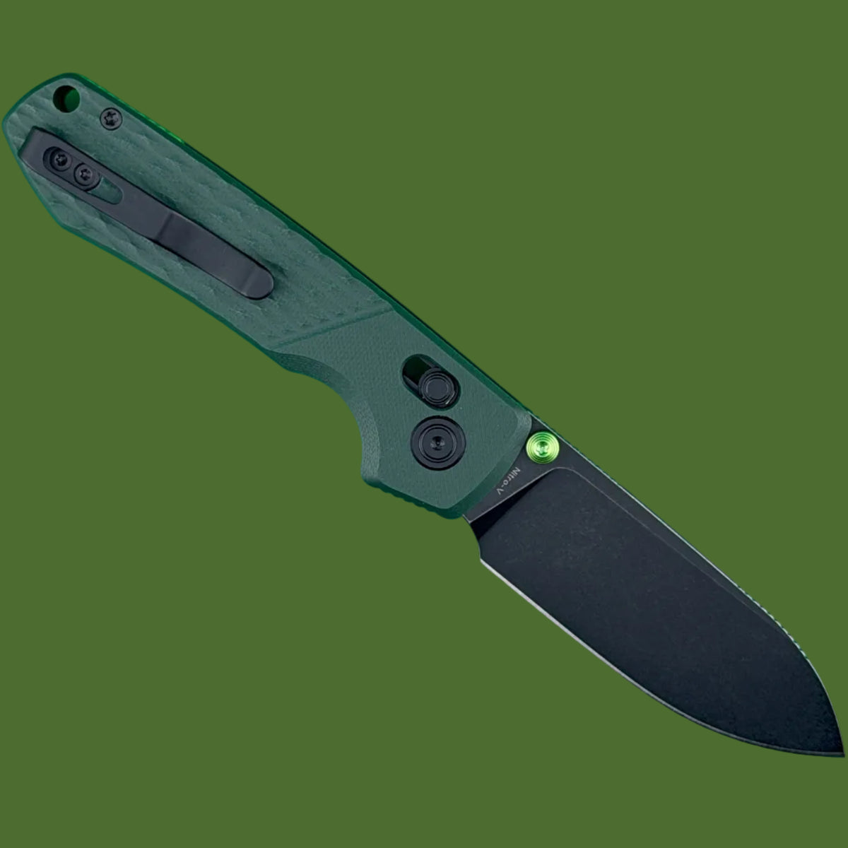 Vosteed Raccoon ModSwap Crossbar Lock (Green G-10, Black Stonewash Blade)