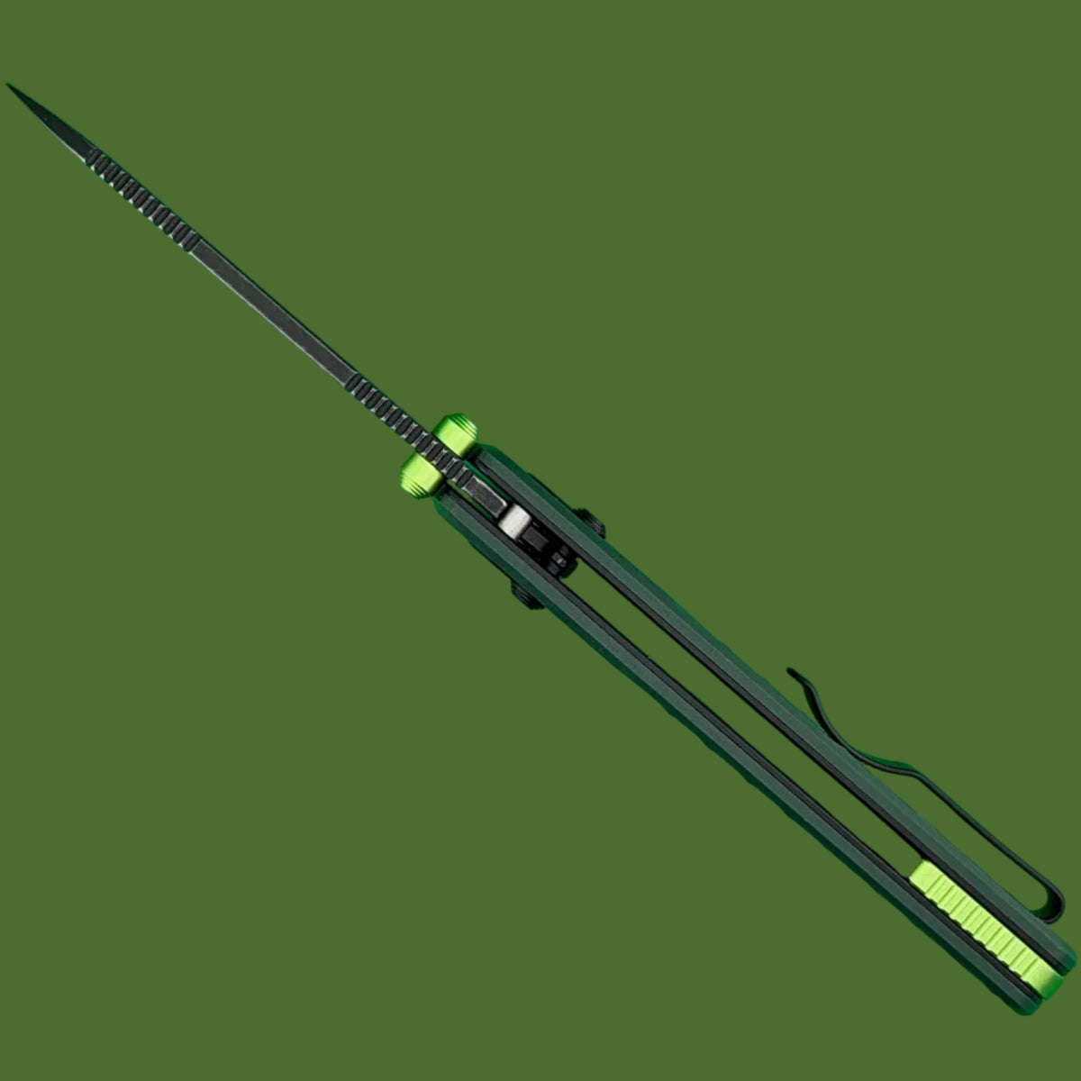 Vosteed Raccoon ModSwap Crossbar Lock (Green G-10, Black Stonewash Blade)