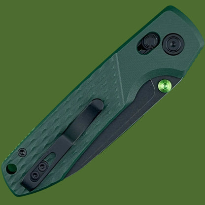 Vosteed Raccoon ModSwap Crossbar Lock (Green G-10, Black Stonewash Blade)