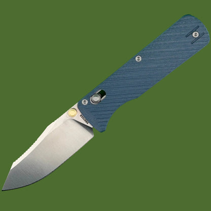 Vosteed Vombat Reverse Tanto Crossbar Lock (Blue G-10, Satin Blade)