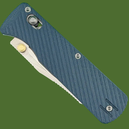 Vosteed Vombat Reverse Tanto Crossbar Lock (Blue G-10, Satin Blade)
