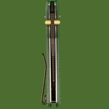 Vosteed Vombat Reverse Tanto Crossbar Lock (Green Micarta, Copper Dune Blade)
