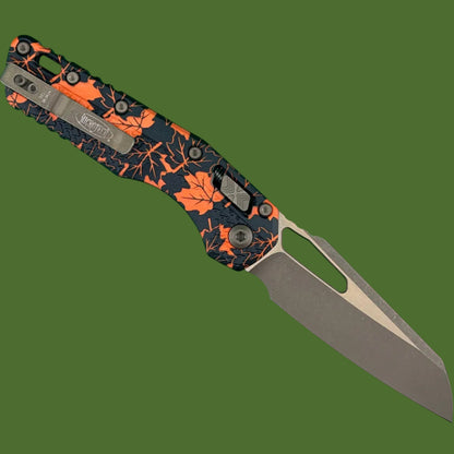 Microtech MSI S/E Tri-Grip Polymer Orange Leaves Bronzed Apocalyptic Standard 210T-13APPMOL