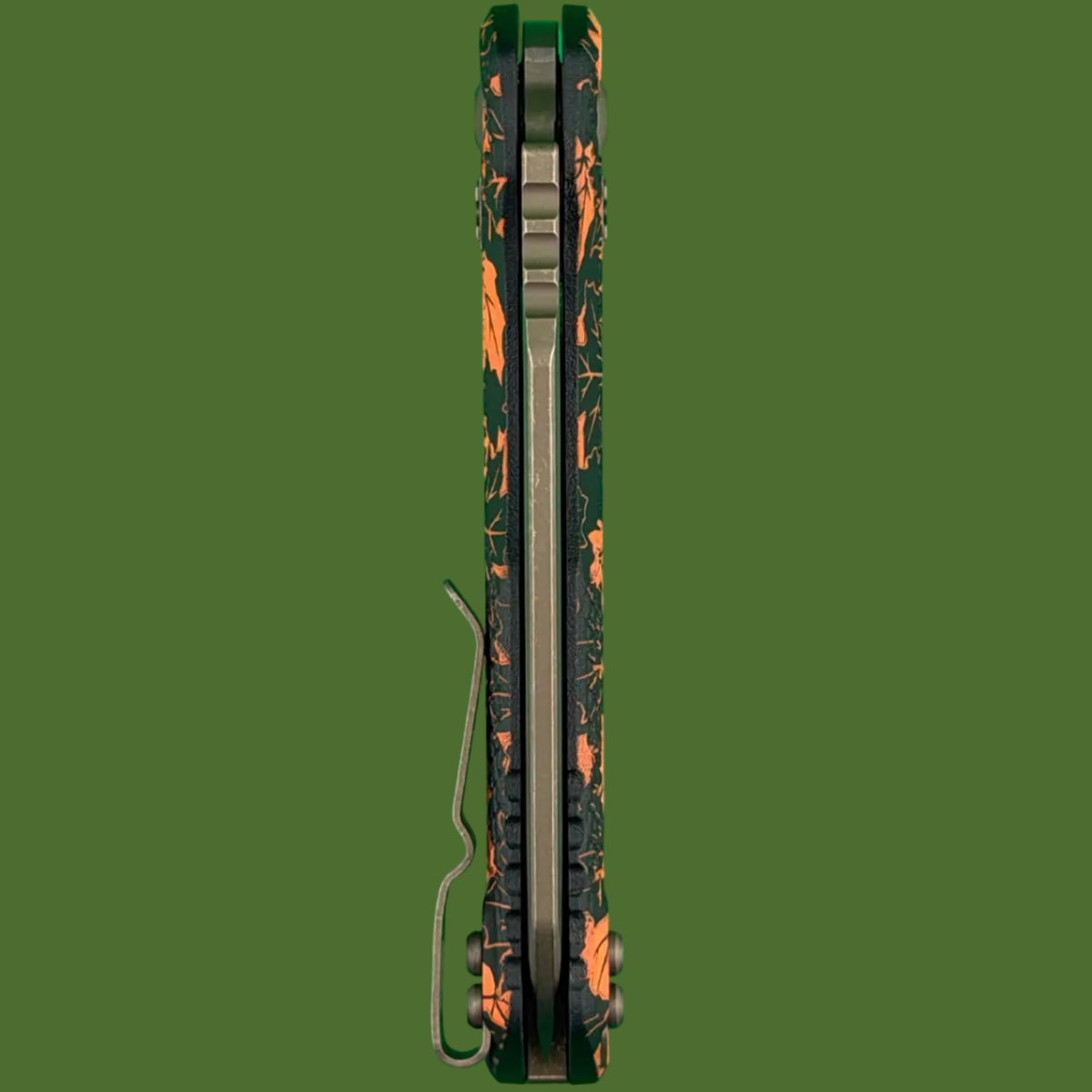 Microtech MSI S/E Tri-Grip Polymer Orange Leaves Bronzed Apocalyptic Standard 210T-13APPMOL