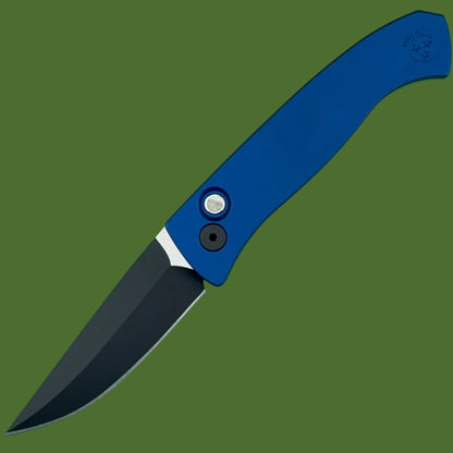Protech Brend Classic Auto Blade Show West Limited Edition (Blue Aluminum Handle, Two-tone DLC Blade)