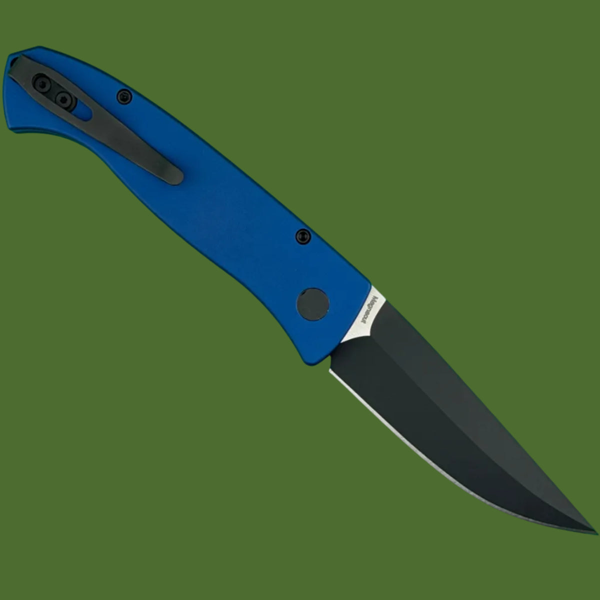 Protech Brend Classic Auto Blade Show West Limited Edition (Blue Aluminum Handle, Two-tone DLC Blade)