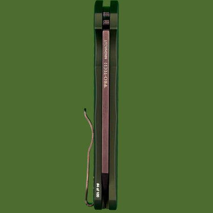 Protech Malibu Button Lock Blade Show West Limited Edition (Green Tread Aluminum, Copper Rose PVD Blade)
