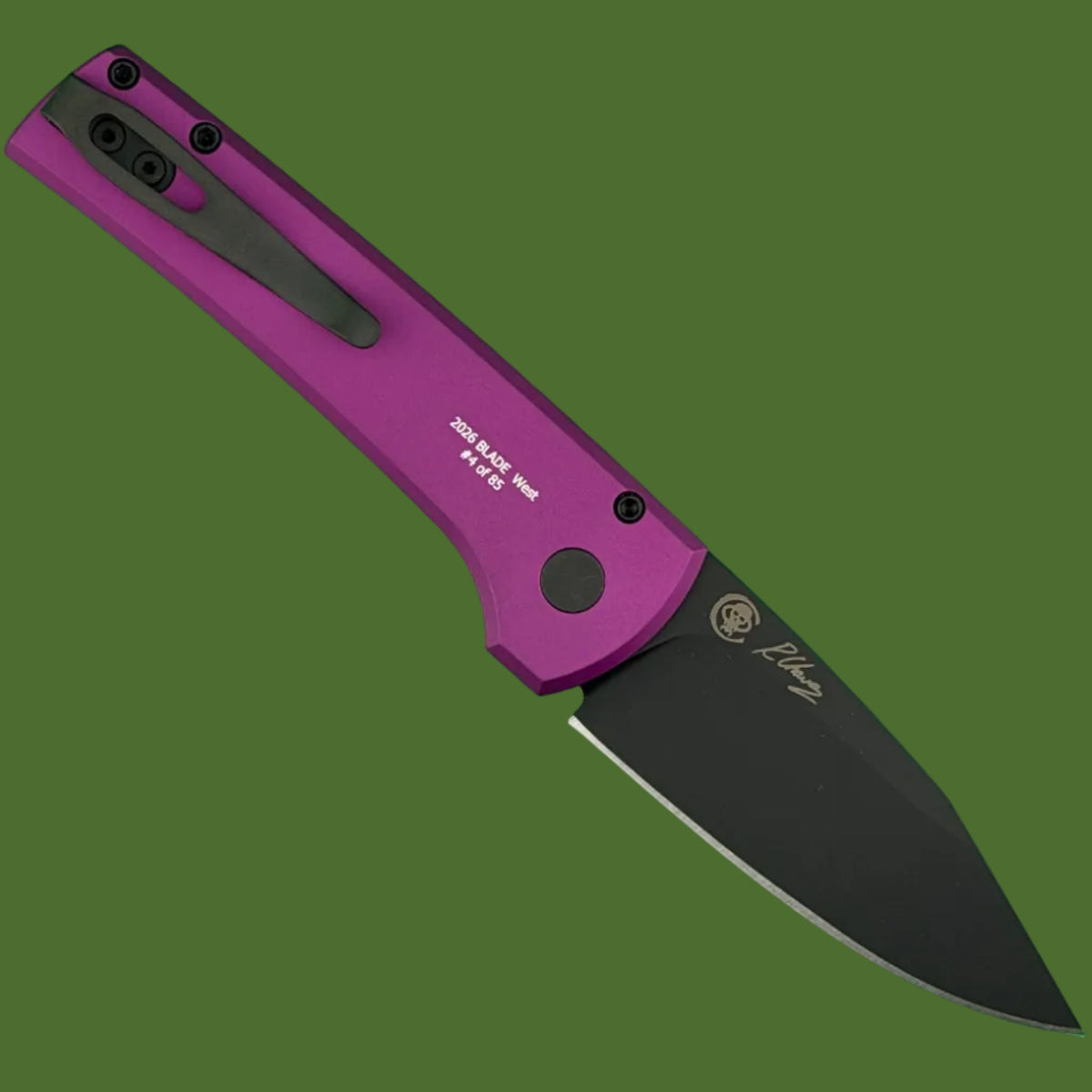 Protech Scapegoat Auto Blade Show West Limited Edition (Purple Handle, DLC Blade)