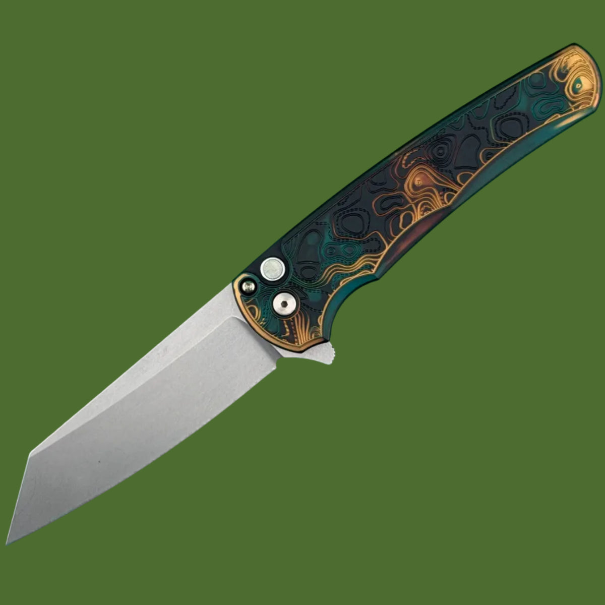 Protech Malibu Button Lock Topographic Shipwreck Reverse Tanto 5405TOPO-SHIPWRECK