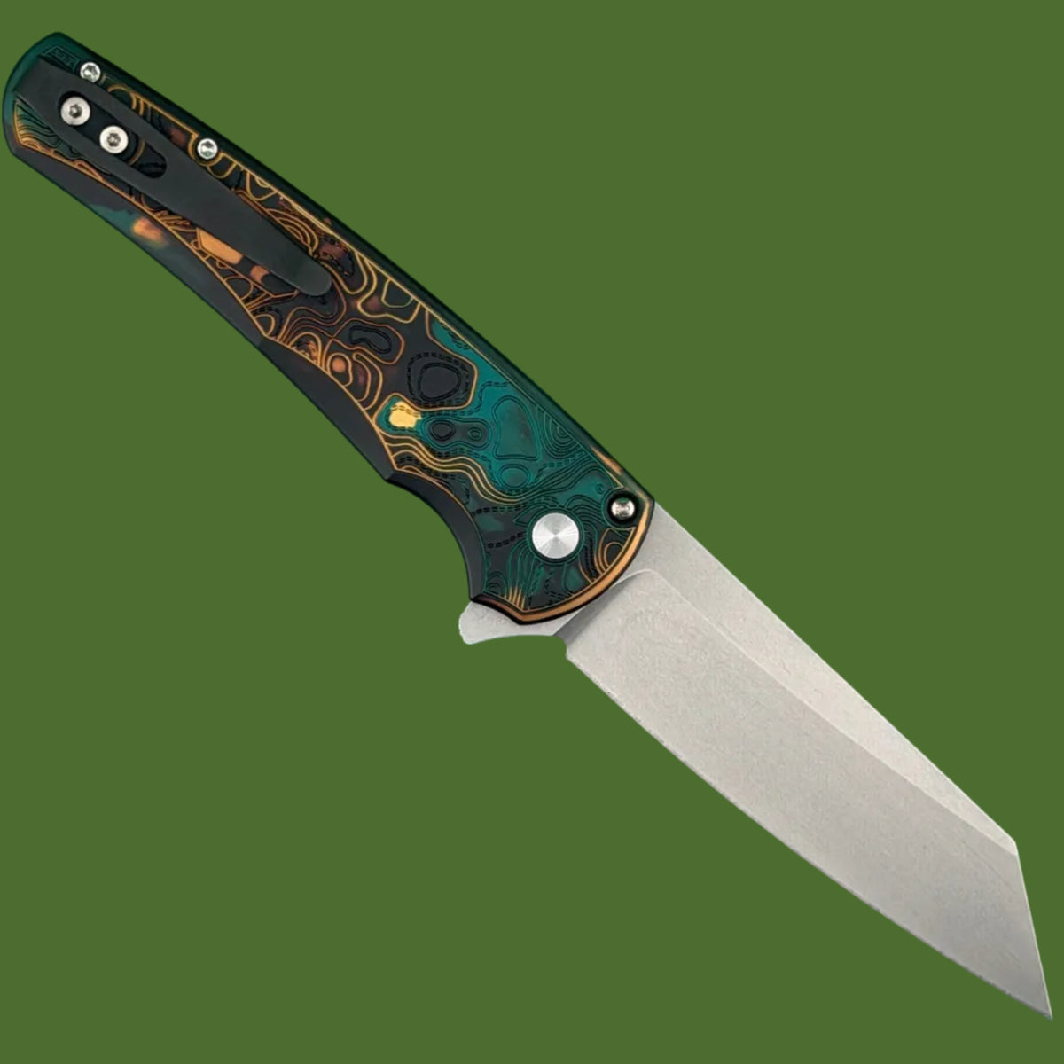 Protech Malibu Button Lock Topographic Shipwreck Reverse Tanto 5405TOPO-SHIPWRECK