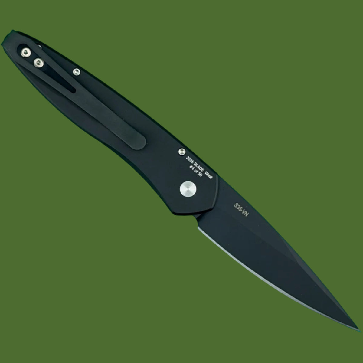 Protech Newport Auto Blade Show West Limited Edition (Black Handle, DLC Blade)