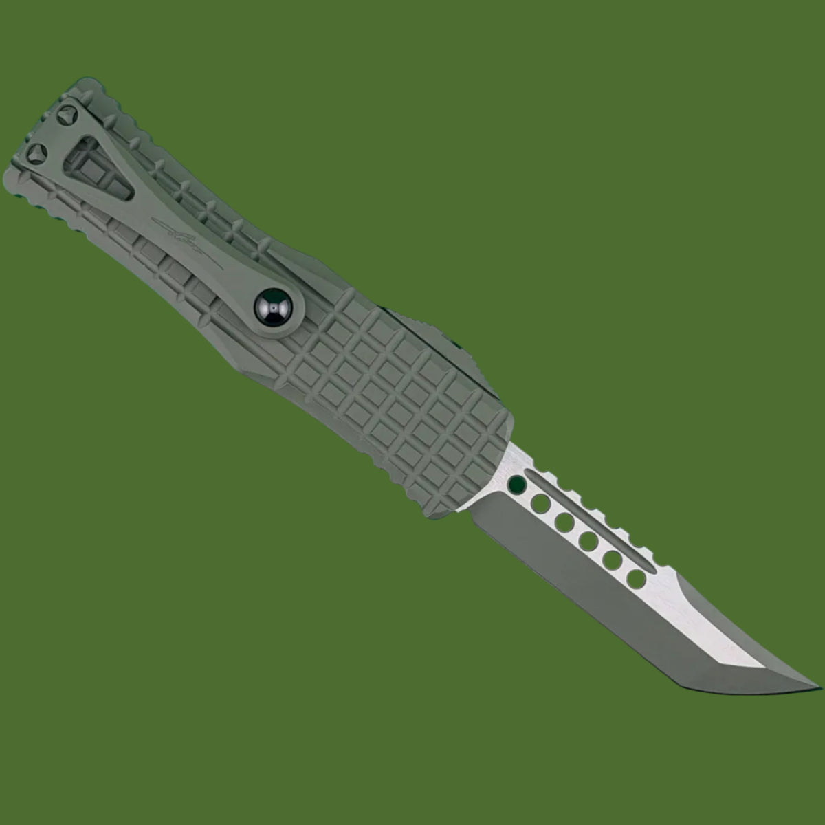 *Pre-Owned* Microtech Hera Hellhound Frag Signature Series Forest Green Cerakote