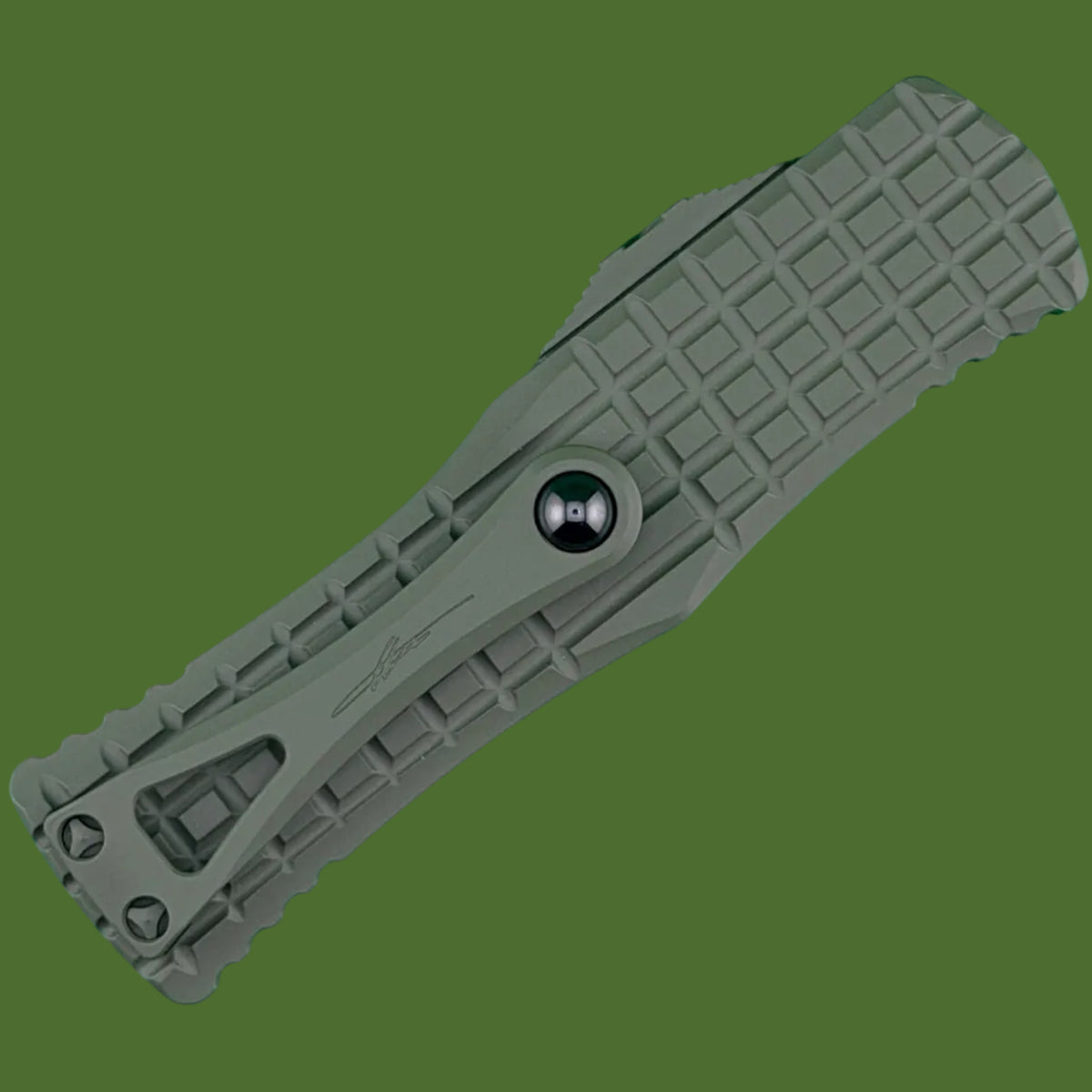 *Pre-Owned* Microtech Hera Hellhound Frag Signature Series Forest Green Cerakote