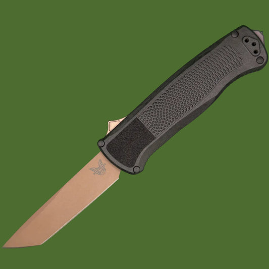 Benchmade Shootout Tanto OTF (Tan Blade, Black Handle) 5370FE