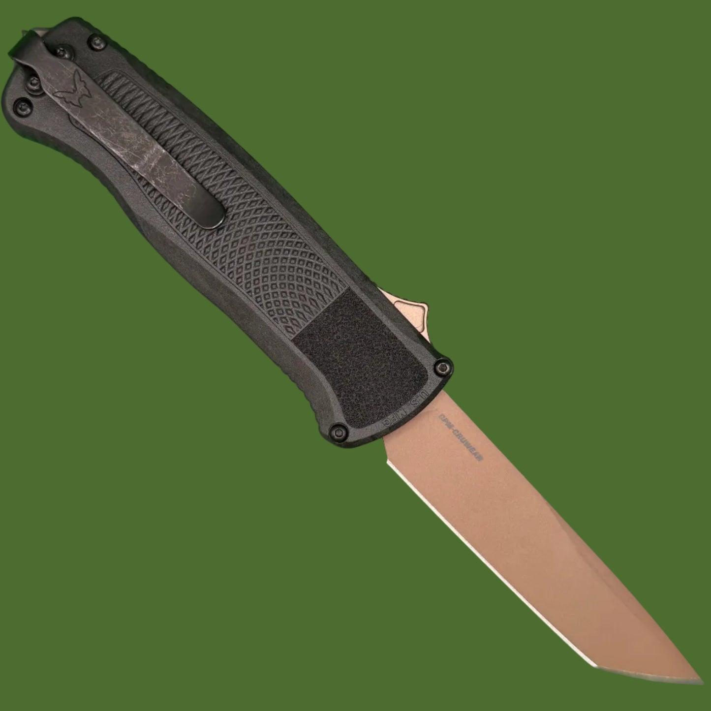 Benchmade Shootout Tanto OTF (Tan Blade, Black Handle) 5370FE