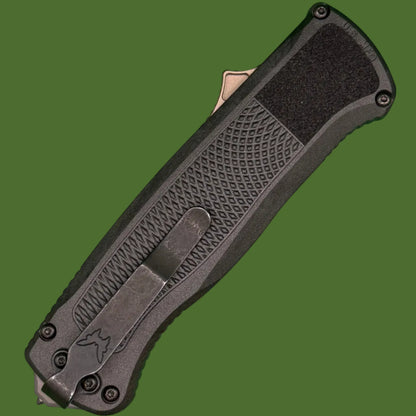 Benchmade Shootout Drop Point OTF (Tan Blade, Black Handle) 5371FE