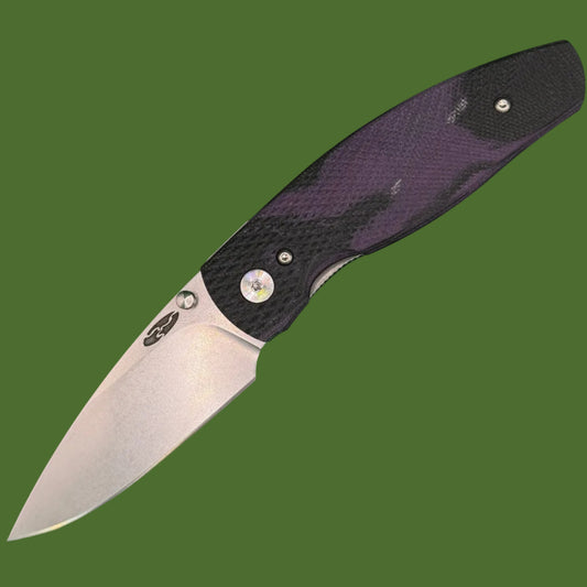 TRM Neutron 2 Linerlock 3D Concord Grape Burl Lizard Skin G-10