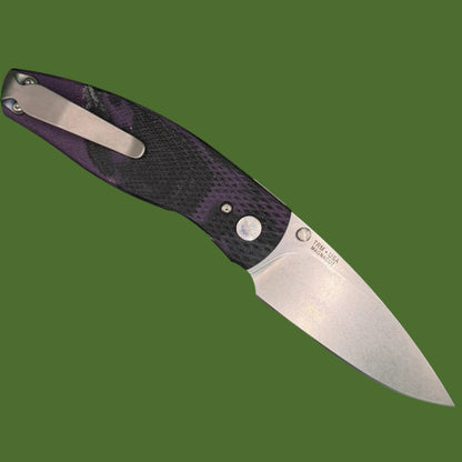 TRM Neutron 2 Linerlock 3D Concord Grape Burl Lizard Skin G-10