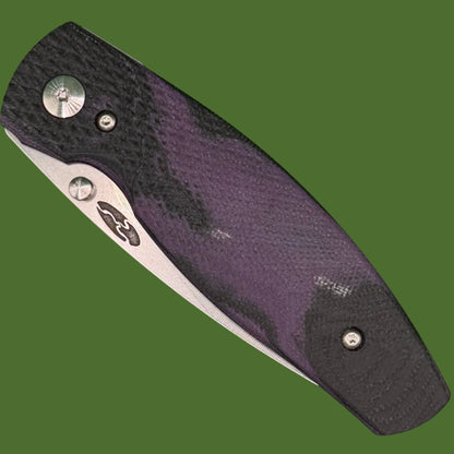 TRM Neutron 2 Linerlock 3D Concord Grape Burl Lizard Skin G-10