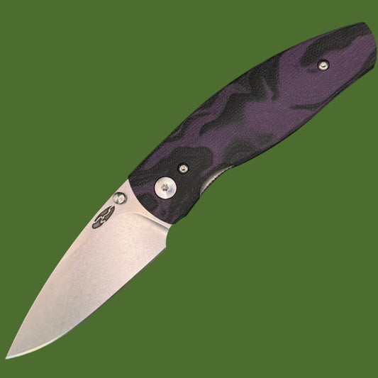 TRM Neutron 2 Linerlock 3D Concord Grape Burl G-10