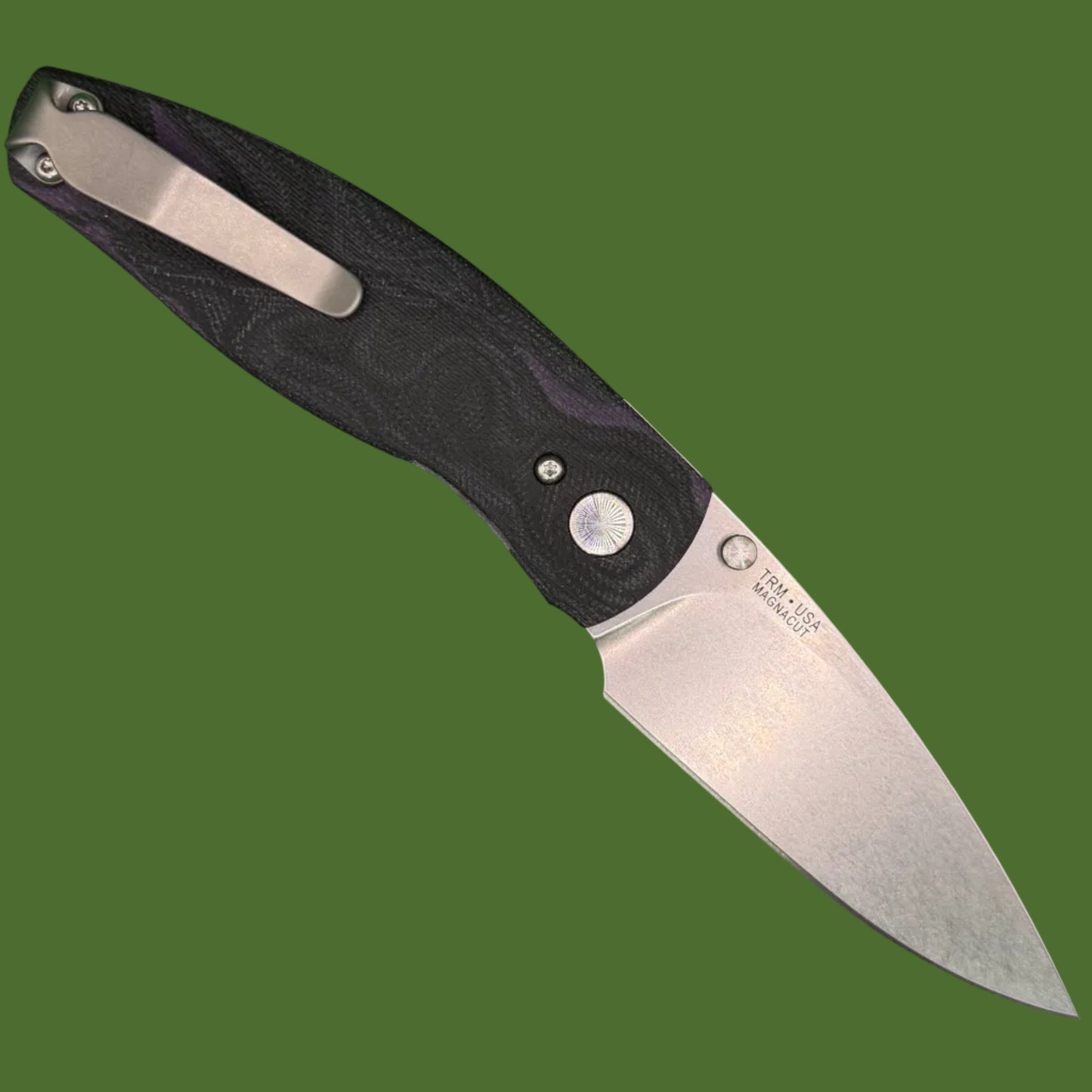 TRM Neutron 2 Linerlock 3D Concord Grape Burl G-10