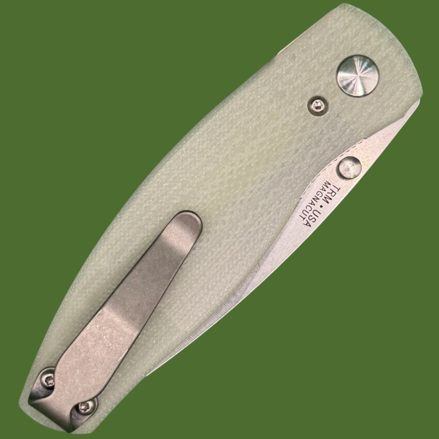 TRM Neutron 2 Linerlock Lizard Skin Jade G-10
