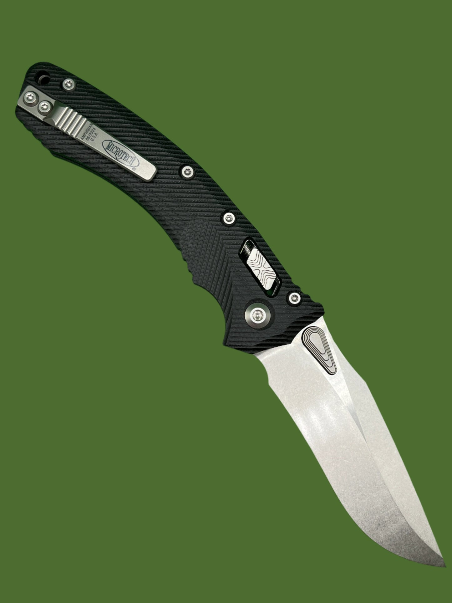 Microtech Amphibian Ram-Lok S/E 30th Anniversary Fluted G-10 Black Stonewash Standard