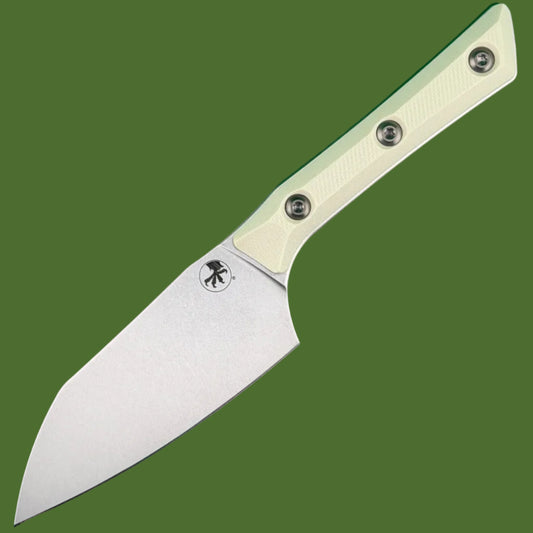 Microtech Santoku 4” Ivory G-10 Stonewash Standard 3300-10IV