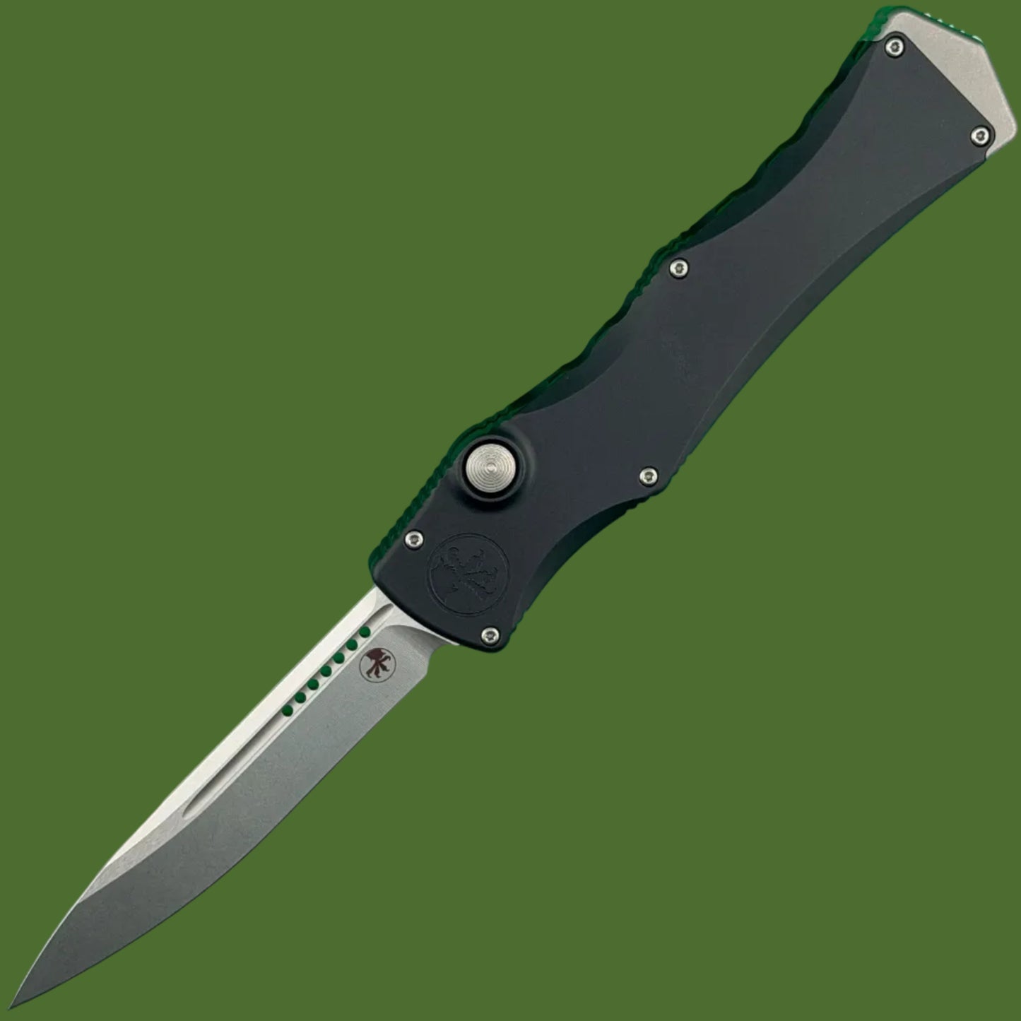 Microtech Halo IV Clip Point Marfione Select Stonewash Finish Hardcoat Anodized Alloy Double Vapor Blast Stainless
