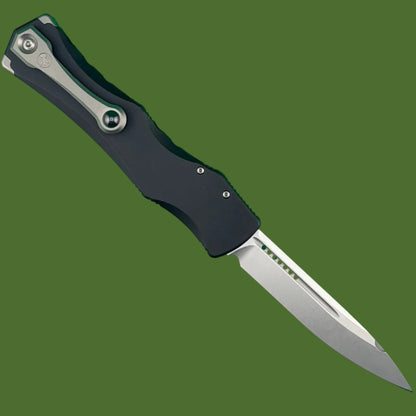 Microtech Halo IV Clip Point Marfione Select Stonewash Finish Hardcoat Anodized Alloy Double Vapor Blast Stainless