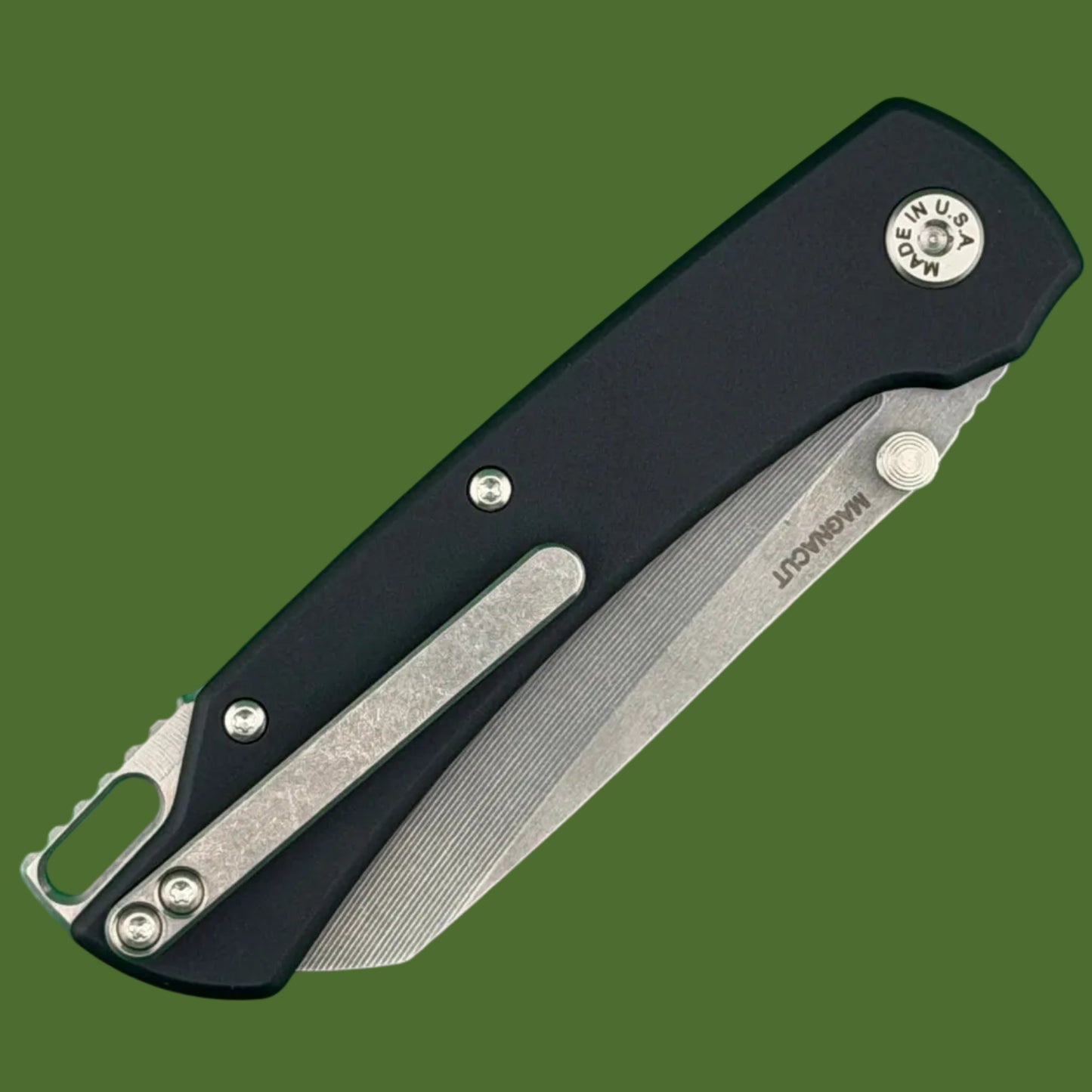 American Blade Works Model 3 Button Lock (Black Aluminum)