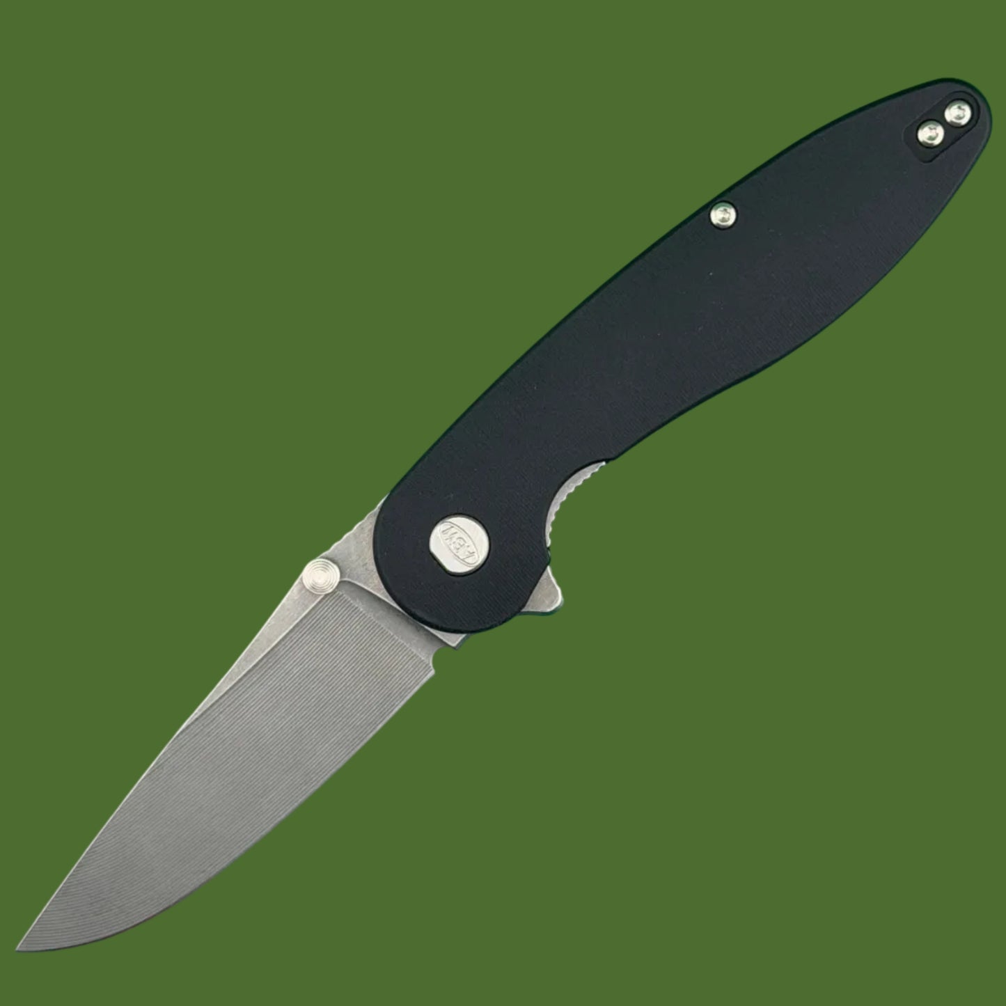 American Blade Works Model 1 Flipper+Thumb Stud (Black Aluminum)
