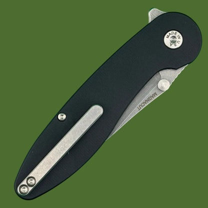 American Blade Works Model 1 Flipper+Thumb Stud (Black Aluminum)