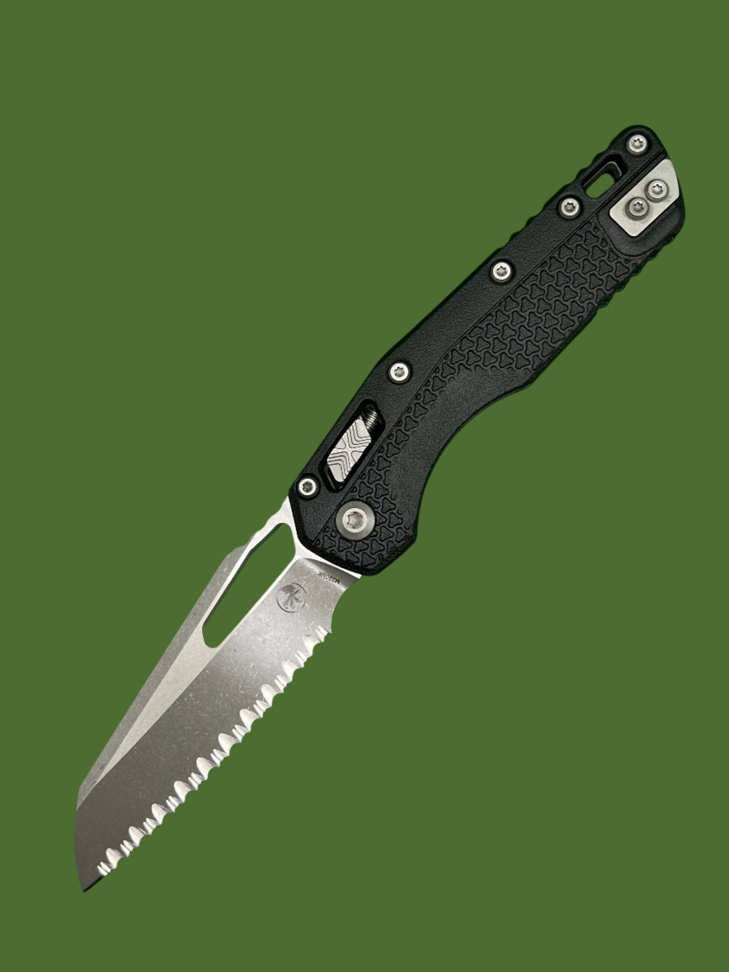 Microtech MSI S/E Tri-Grip Polymer Black Apocalyptic Full Serrated 210T-12APPMBK