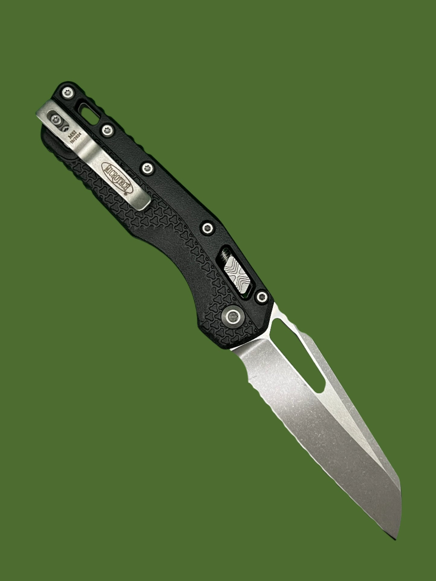 Microtech MSI S/E Tri-Grip Polymer Black Apocalyptic Full Serrated 210T-12APPMBK