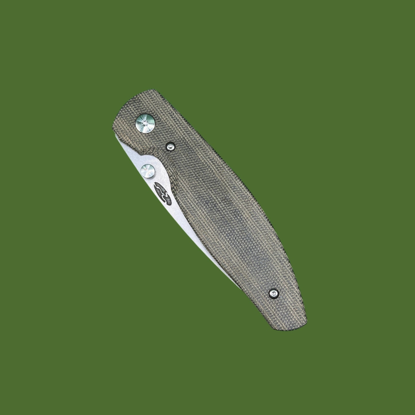 TRM Atom Linerlock OD Green 3D Contoured Micarta (Smooth)