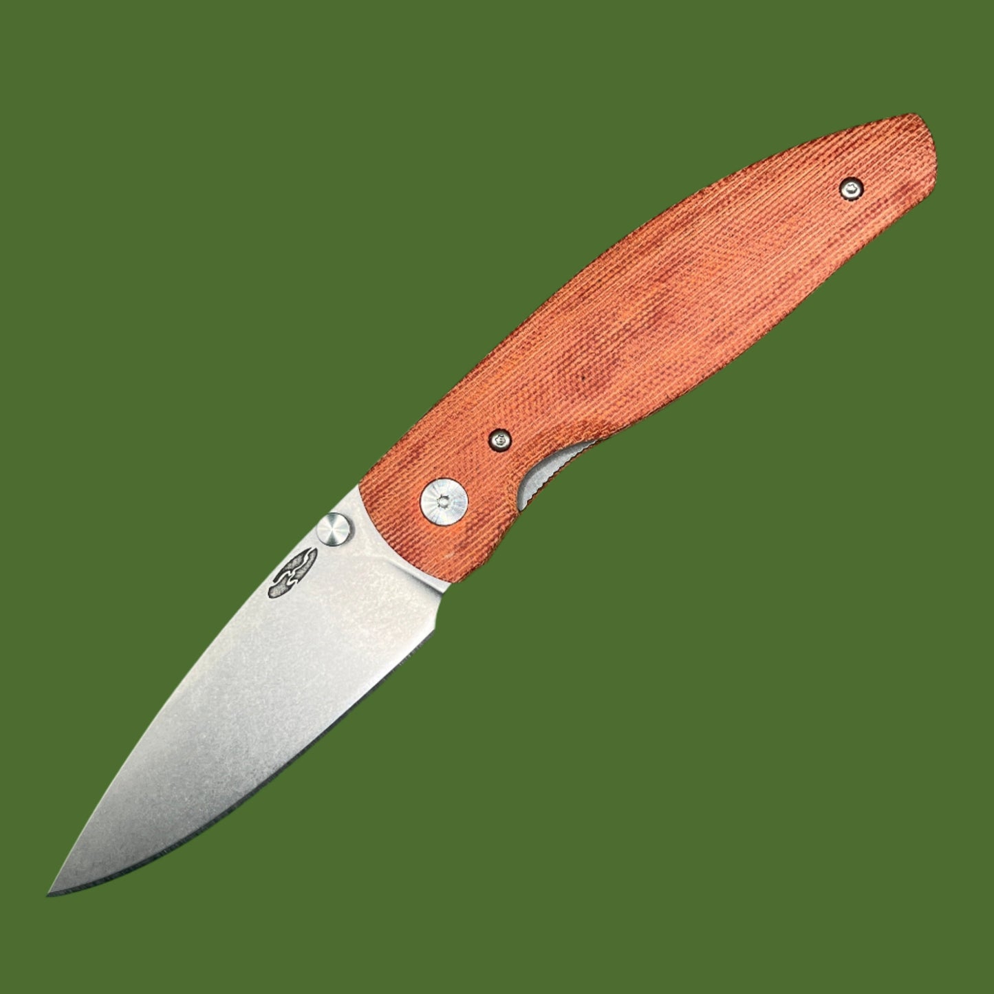 TRM Atom Linerlock 3D Contoured Autumn Orange Micarta (Smooth)