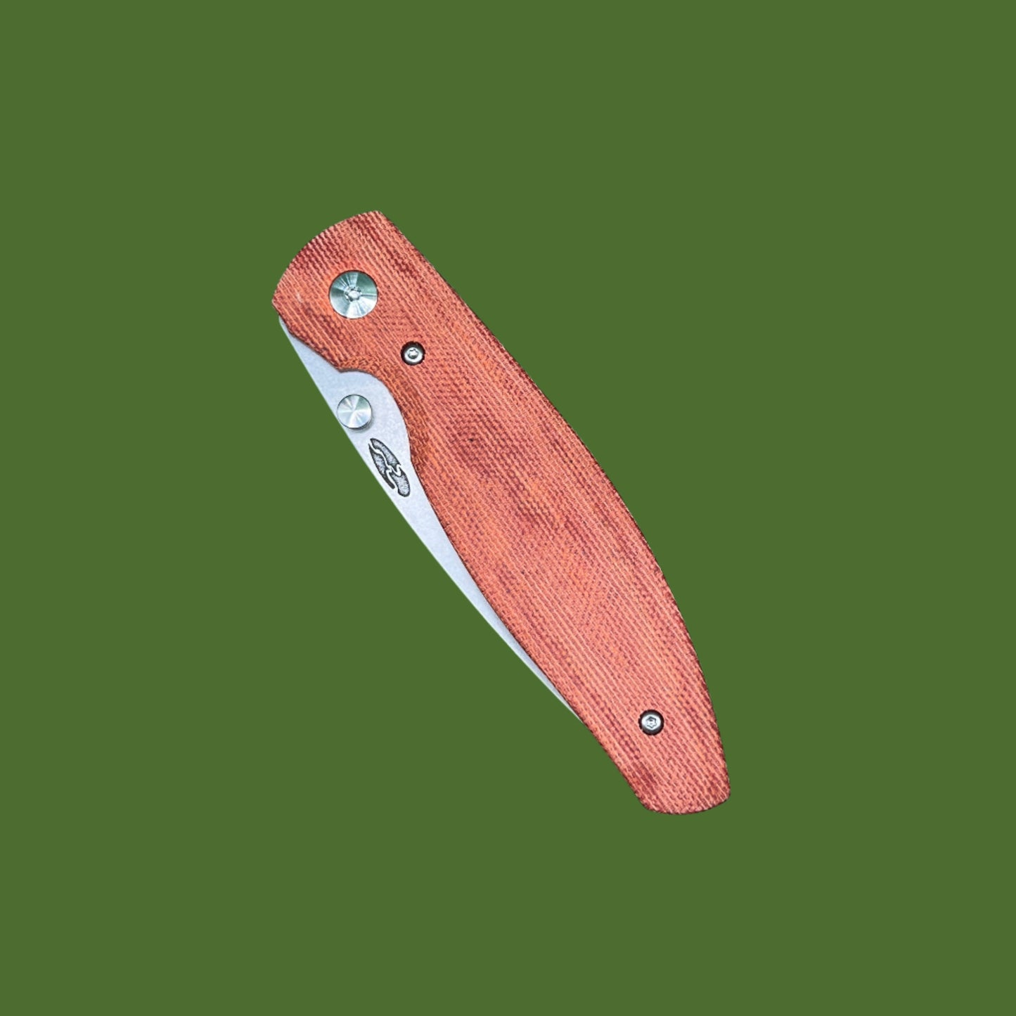 TRM Atom Linerlock 3D Contoured Autumn Orange Micarta (Smooth)